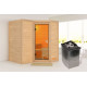 Sauna traditionnel Sahib 1 - poêle 9KW ctrl intégré - sans couronne - KARIBU