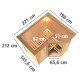 Sauna traditionnel Sahib 1 avec couronne - poêle Easy Bio 9000W - KARIBU