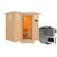 Sauna traditionnel Sahib 1 avec couronne - poêle Easy Bio 9000W - KARIBU