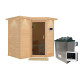 Sauna traditionnel Sahib 1 - poêle 9KW ctrl externe - couronne - KARIBU