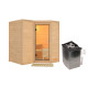 Sauna traditionnel Sahib 1 sans couronne - poêle 9KW ctrl intégré - KARIBU