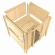 Sauna traditionnel 38mm 4 à 5 places Sahib 1 sans couronne - poêle Easy Bio 9000W - porte en verre clair KARIBU