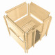 Sauna traditionnel 38mm 4 à 5 places Sahib 1 - poêle Easy Bio 9000W - couronne et porte en verre clair KARIBU
