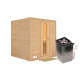 Sauna traditionnel MOJAVE 5 à 6 places 38mm sans couronne - avec porte à économie d'énergie KARIBU