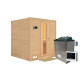 Sauna traditionnel MOJAVE 5 à 6 places 38mm sans couronne - avec porte à économie d'énergie KARIBU