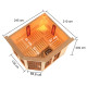 Sauna d'angle multifonctionnel AVA avec poêle Bio 9kW 4 à 5 places 68mm KARIBU