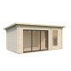Sauna Sanna avec grand vestibule en double vitrage - 2 à 4 places - bois massif 44mm - poêle inclus - Palmako
