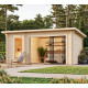 Sauna Sanna avec grand vestibule - 2 à 4 places - bois massif 44mm - poêle inclus - Palmako