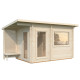 Sauna Sanna avec vestibule - 2 à 4 places - bois massif 44mm - poêle inclus - Palmako