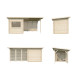 Sauna Sanna avec terrasse 5,9m² - 2 à 4 places - bois massif 44mm - poêle inclus - Palmako