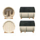 Sauna tonneau Anita - 2 à 4 places - bois massif 42mm - façade vitrée - poêle inclus - Palmako 