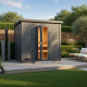 Sauna d’extérieur en bois gris terre Hytti 3 - 5 places 38mm KARIBU
