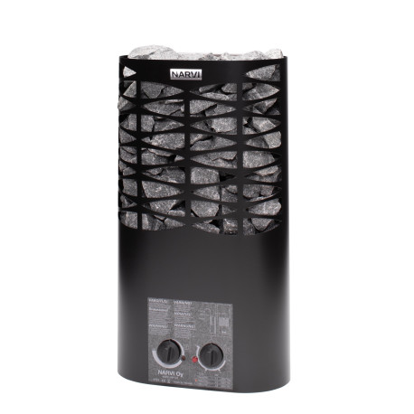 Poêle sauna électrique 3,6kW en acier noir – avec interrupteurs - NS Mini - Narvi
