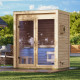 Sauna d’extérieur Hycore 1 en bois brut 38mm - 3 places - poêle 9kW BIO avec cde externe - KARIBU