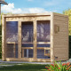 Sauna d’extérieur Hycore 3 en bois brut 38mm - 6 places - poêle 9kW BIO avec cde externe - KARIBU