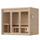 Sauna d’extérieur Hycore 3 en bois brut 38mm - 6 places - poêle 9kW BIO avec cde externe - KARIBU