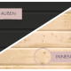 Sauna d'extérieur 5 places - parois 73mm - couleur noir - poêle 9kW BIO avec cde externe - Avenal - KARIBU