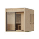 Sauna d'extérieur 5 places - parois 73mm - bois brut - poêle 9kW avec cde externe - Delano - KARIBU