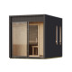 Sauna d'extérieur 5 places - parois 73mm - couleur noir - poêle 9kW BIO avec cde externe - Delano - KARIBU