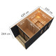 Sauna d'extérieur avec vestibule 5 places - parois 73mm - bois Douglas - poêle 9kW avec cde externe - Miramar - KARIBU