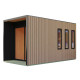 Sauna d'extérieur avec vestibule 5 places - parois 73mm - bois Douglas - poêle 9kW BIO avec cde externe - Miramar - KARIBU