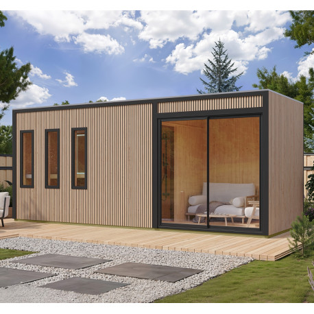 Sauna d'extérieur 5 places - parois 73mm - bois Douglas - sans poêle - Monterey - KARIBU