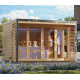 Sauna d'extérieur 5 places - parois 38mm - acier gris - vestibule - sans poêle - Ares 4 - KARIBU