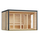 Sauna d'extérieur 5 places - parois 38mm - acier anthracite - vestibule - poêle 9kW avec cde externe - Ares 4 - KARIBU