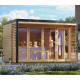 Sauna d'extérieur 5 places - parois 38mm - acier anthracite - vestibule - poêle 9kW BIO avec cde externe - Ares 4 - KARIBU