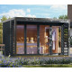 Sauna d'extérieur 3 à 5 places - bois anthracite 38mm - acier anthracite - sans poêle - Ares 4 - KARIBU