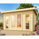 Sauna extérieur Mainburg 2 Set A bois brut avec vestibule 2 à 4 places 38mm - sans poêle - KARIBU