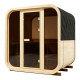 Sauna d'extérieur cube panoramique en bois 2 à 4 places + poêle 6KW + shingles inclus - SNÖ