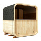 Sauna d'extérieur cube panoramique en bois 2 à 4 places + poêle 6KW + shingles inclus - SNÖ