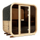 Sauna d'extérieur cube panoramique en bois 2 à 4 places + poêle 6KW + shingles inclus - SNÖ