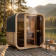 Sauna d'extérieur cube panoramique en bois 2 à 4 places + poêle 6KW + shingles inclus - SNÖ