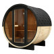 Sauna extérieur tonneau vitré compact en bois 2 à 4 places + poêle 6KW + shingles inclus - SNÖ