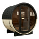 Sauna extérieur tonneau vitré compact en bois 2 à 4 places + poêle 6KW + shingles inclus - SNÖ