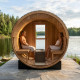 Sauna d'extérieur Tonneau en bois thermo-traité 4 à 6 places + poêle 9KW + shingles inclus - SNÖ