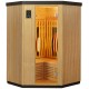 Sauna d'angle infrarouge chauffages carbone et full spectrum Vertical Black 2000W 2-3 places - SNÖ