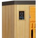 Sauna d'angle infrarouge chauffages carbone et full spectrum Vertical Black 2000W 2-3 places - SNÖ