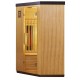 Sauna d'angle infrarouge chauffages carbone et full spectrum Vertical Black 2000W 2-3 places - SNÖ