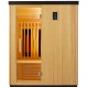 Sauna infrarouge chauffages carbone et full spectrum Vertical Black 2450W 3 places - SNÖ
