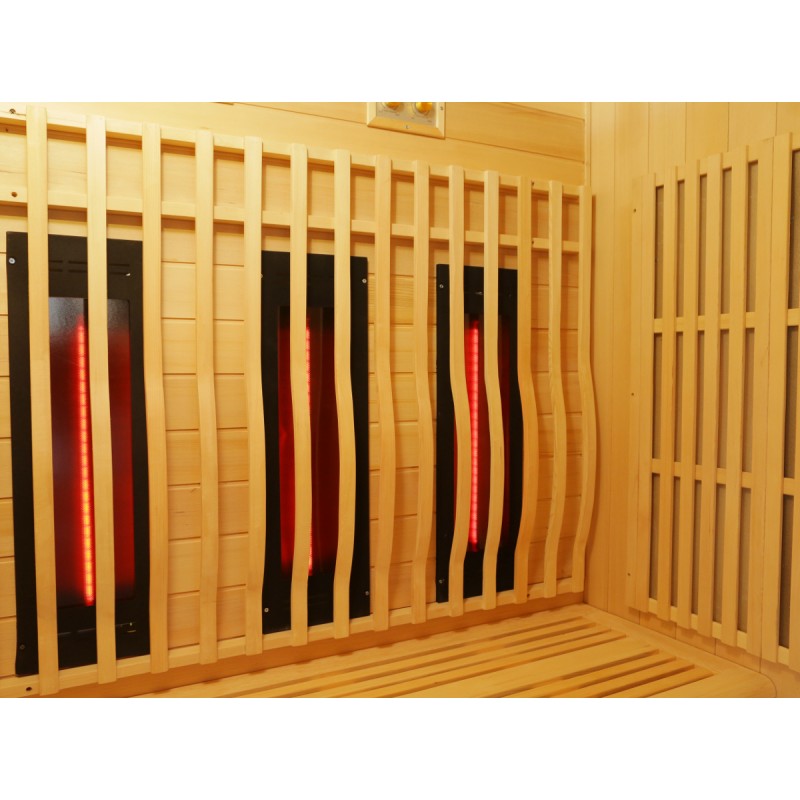 Sauna Infrarouge Extérieur SNÖ 1 Place - Bois Hemlock, Chromothérapie LED, Bluetooth - 11