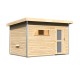 Sauna d'extérieur SKROLLAN 2 en bois massif 38mm 4 à 6 places avec porte opaque et vestibule - KARIBU