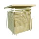 Sauna d'extérieur SKROLLAN 3 en bois massif 38mm 6 à 8 places avec porte opaque et vestibule - KARIBU