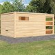 Sauna extérieur Hygge bois naturel avec vestibule et trois fenêtres 6 à 8 places 38mm KARIBU