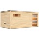 Sauna extérieur Hygge bois naturel avec vestibule et trois fenêtres 6 à 8 places 38mm KARIBU