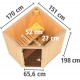 Sauna traditionnel d'angle TAURIN 2 à 3 places 68mm sans couronne - avec porte moderne KARIBU