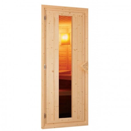 Porte énergétique en bois 68mm pour saunas traditionnels - Karibu