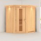 Sauna traditionnel d’angle Tonja Plug &Play - 3 à 4 places 68mm KARIBU